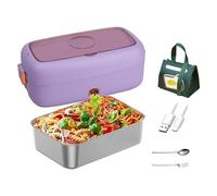 MeLtor Scaldavivande Adatto per Portatili Da 110 V/12 V/24 V, Scaldavivande Elettrico Isolamento Termico Di Lunga Durata Alimentato Tramite USB, Portavivande Termico,Purple
