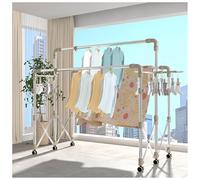 MeLtor Stendibiancheria per Lenzuola con Rotelle, Estensibile Stendibiancheria Lenzuola con 20 Ganci Antivento, Stendino Da Esterno per Interni Ed Esterni,220cm