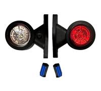 MelTruck 2x Luce ingombro LED 12/24V E9 bianco/rosso (con braccio corto in gomma + QS075)