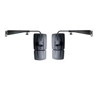 MelTruck Specchietto Retrovisore di Trattore Riscaldato 2 Segmenti Convesso 435x223mm 12V con Supporto 530x270 mm, per New Holland, Case IH, Steyr, John Deere, Massey Ferguson (2 specchiettoes)