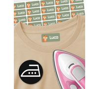 melu kids® Etichette termoadesive personalizzate per tessuti (60 pezzi) - Etichette per vestiti da stirare, lavabili in lavatrice, per bambini e adulti - Verde