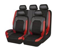 MELXOZ 9 Pezzi Pelle Antiscivolo Traspirante Impermeabile Coprisedili per Fiat Bravo 2008-2012, con airbag compatibili, Lavabile in Lavatrice,C/Red