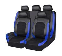 MELXOZ 9 Pezzi Pelle Antiscivolo Traspirante Impermeabile Coprisedili per Fiat Bravo 2008-2012, con airbag compatibili, Lavabile in Lavatrice,E/Blue