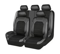 MELXOZ 9 Pezzi Pelle Antiscivolo Traspirante Impermeabile Coprisedili per Fiat Bravo 2008-2012, con airbag compatibili, Lavabile in Lavatrice,B/Grey