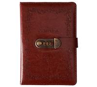 MELY Quaderno diario, diario vintage A5 con chiusura a chiave con motivo floreale, diario di viaggio segreto da 120 fogli, album da disegno personale, regalo di compleanno, 210x145 mm(Brown)