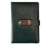 MELY Quaderno diario, diario vintage A5 con chiusura a chiave con motivo floreale, diario di viaggio segreto da 120 fogli, album da disegno personale, regalo di compleanno, 210x145 mm(Green)