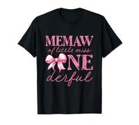 Memaw of Little Miss Onederful - Fiocco rosa per primo compleanno Maglietta