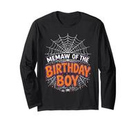 Memaw of The Boy Birthday Web Spider Halloween Party Tee Tee Maglia a Manica