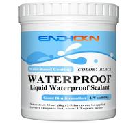 Membrana Liquida Impermeabilizzante Nero 1 KG, Endhokn Elastomerico Sigillante Gomma Liquida Elastica, Protettiva Isolante Esterni Terrazzi Muro Legno Sigillante Isolante Impermeabile