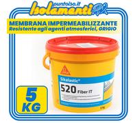 Membrana liquida impermeabilizzante Sika Sikalastic 520 Fiber IT Grigio 5 Kg