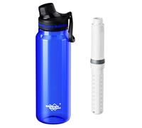 Membrane Solutions Borraccia Filtrante dell'Acqua Potabile 1L, con Cartuccia Filtro ACF + UF, Rimuove il 99,9999% di E.coli, Precisione del filtro 0,1 μm, senza BPA, Emergenze, Campeggio, Blu