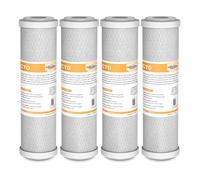 Membrane Solutions Filtro per Acqua a Carbone Attivo 10" x 2,5", Carbon Block Filtro per Acqua Potabile, Sistemi ad Osmosi Inversa, Adatta a Standard Alloggiamenti a Filtro da 10" - Confezione da 4