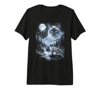 Meme Bootleg retrò Siamese Cat Moon degli Anni '90 Kitten Cats Maglietta Premium
