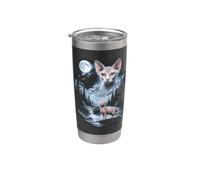 Meme bootleg retrò Sphynx Cat Moon degli anni '90 con gattini Bicchiere termico in acciaio inox doppia parete