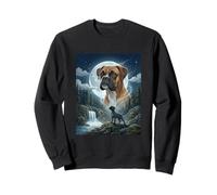 Meme Boxer Howling to The Moon Funny Dog Lover Felpa