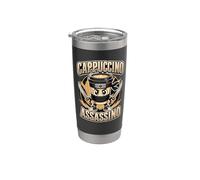 Meme Brainrot Assassino Cappuccino Bicchiere termico in acciaio inox doppia parete