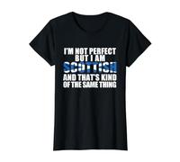 Meme con Bandiera I'm Not Perfect But AM Scozzese Kinda Same Thing Maglietta con Stampa Grafica Economica, Donna, Nero, XL