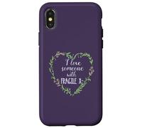 Meme con ghirlanda floreale a forma di cuore con scritta "I Love Someone With Fragile" Custodia per iPhone X/XS
