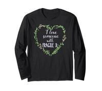 Meme con Ghirlanda Floreale a Forma di Cuore con Scritta I Love Someone with Fragile Maglia a Manica