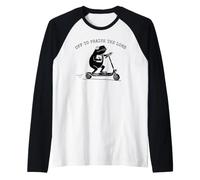 Meme Cristiano per lodare Il Monopattino Lord Frog Maglia con Maniche Raglan