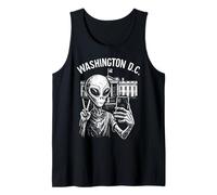 Meme del Cartello della Pace Alieno Grungy a Washington DC Travel Canotta
