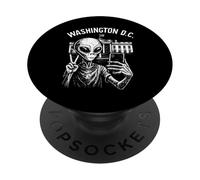 Meme del cartello della pace alieno grungy a Washington DC Travel PopSockets PopGrip Adesivo