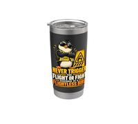 Meme di avvertimento sulla reazione degli uccelli incapaci di volare della guardia di sicurezza del pinguino Bicchiere termico in acciaio inox doppia parete