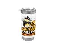 Meme di avvertimento sulla reazione degli uccelli incapaci di volare della guardia di sicurezza del pinguino Bicchiere termico in acciaio inox doppia parete