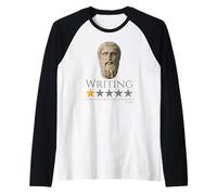 Meme di filosofia ateniese Greca Antica - Platone - Scrittura Maglia con Maniche Raglan