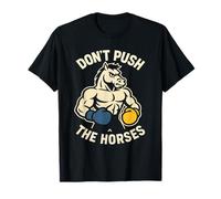 Meme Divertente con i guantoni da Boxe Don't Push The Hors Maglietta