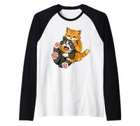 Meme Divertente con Un Gatto Arancione in Un Abbraccio Maglia con Maniche Raglan