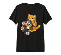 Meme Divertente con Un Gatto Arancione in Un Abbraccio Maglietta Premium