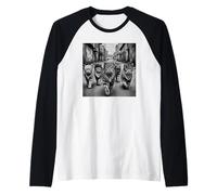 Meme Divertente degli Anni '90 di Gang of Feral Street Cats Maglia con Maniche Raglan