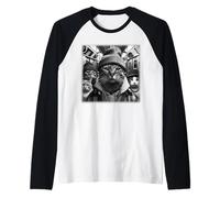 Meme Divertente di Gangster 90's Gang of Feral Street Cats Maglia con Maniche Raglan