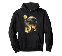 Meme Divertente di Honey Badger Howling to The Moon Honey Badger degli Anni '90 Felpa con Cappuccio