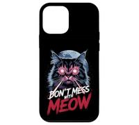 Meme divertente di Laser Eye Cat Meow Angry Kitty Moon Custodia per iPhone 12 mini