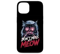 Meme divertente di Laser Eye Cat Meow Angry Kitty Moon Custodia per iPhone 13