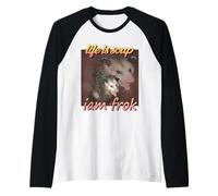 Meme Divertente Opossum - La Vita è zuppa, io Sono Tee dell'opossum della Forcella Maglia con Maniche Raglan
