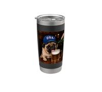 Meme divertente per cani per amanti dei cani Uomini Donne Pug Bere Birra Bicchiere termico in acciaio inox doppia parete
