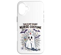 Meme divertente per Halloween con scritta in inglese "This Is My Scary Nurse" Custodia per iPhone 16 Plus