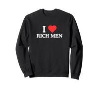 Meme Divertente Y2K Sugar Baby Gold Digger I Love Heart Rich Men Felpa