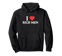 Meme Divertente Y2K Sugar Baby Gold Digger I Love Heart Rich Men Felpa con Cappuccio