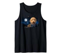 Meme Goldendoodle Howling to The Moon degli Anni '90 Divertenti Amanti degli Animali Domestici Canotta