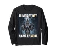 Meme Human By Day Sigma By Night Wolf Maglia a Manica