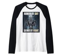 Meme Human By Day Sigma By Night Wolf Maglia con Maniche Raglan