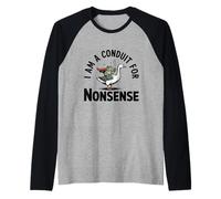 Meme «Io Sono Un Canale per sciocchezze», Silly Toad Riding Goose Maglia con Maniche Raglan