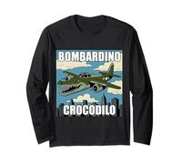 Meme Italiani Divertenti Bombardino Crocodilo Brainrot Maglia a Manica