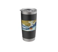 Meme Lover Kids Retro Vintage Surfing A Great Wave Capybara Bicchiere termico in acciaio inox doppia parete