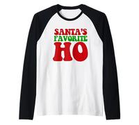 Meme Natalizio Divertente Ho Preferito di Babbo Natale Maglia con Maniche Raglan