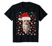 Meme Natalizio El Gato Sad Cat Munchkin Kitty Meme alla Moda Maglietta, Bambini, Nero, 4 Anni